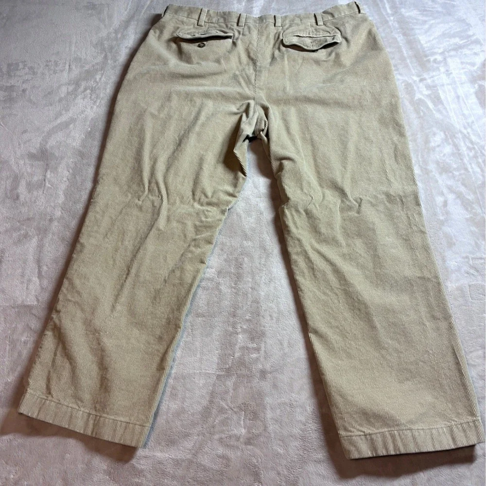 LL Bean Classic Fit Corduroy Pants Mens 42x29 Tan Khaki Wide Wale Heavy Cotton